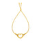 Adjustable Bracelet with Shiny Open Heart in 14k Yellow Gold